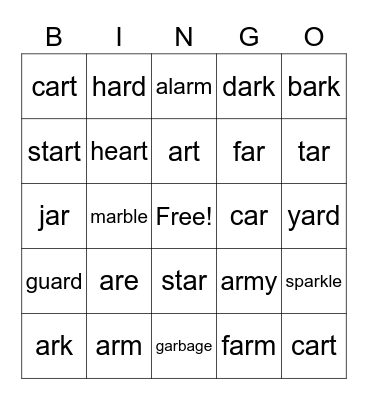 AR Bingo Card