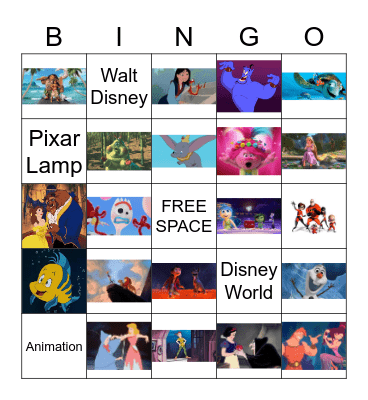 DISNEY/PIXAR BINGO Card