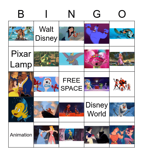 DISNEY/PIXAR BINGO Card