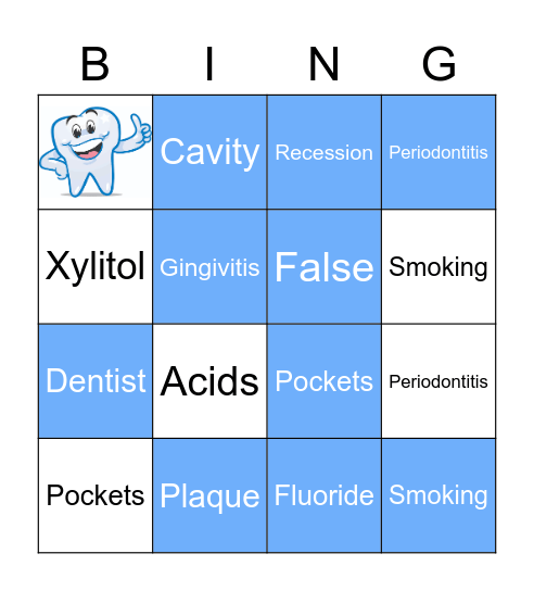 Dental Bingo Card