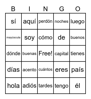 Alfabeto Bingo - Intro Bingo Card