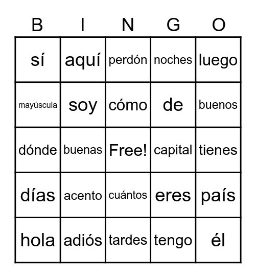 Alfabeto Bingo - Intro Bingo Card