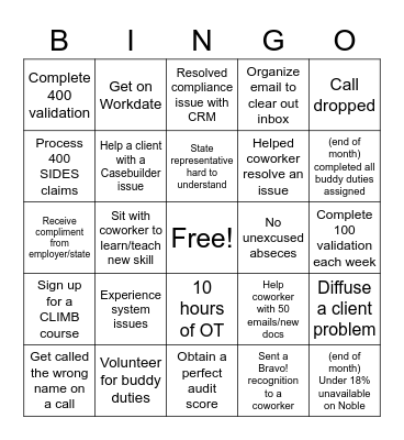 September ADP BINGO Card