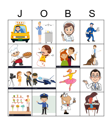 Professions Bingo Card