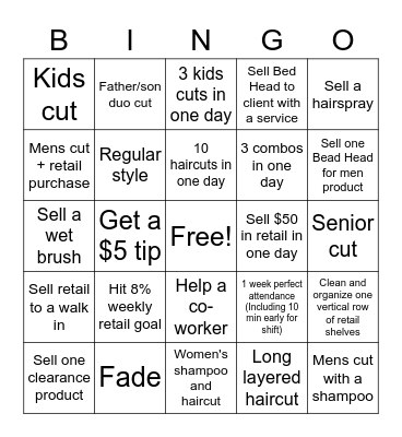 Beauty Bingo Card
