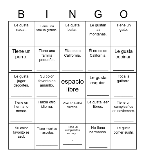 Bingo Card