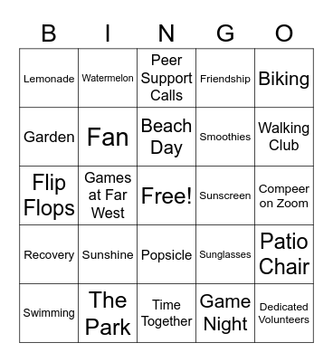 Compeer Summer Bingo Card