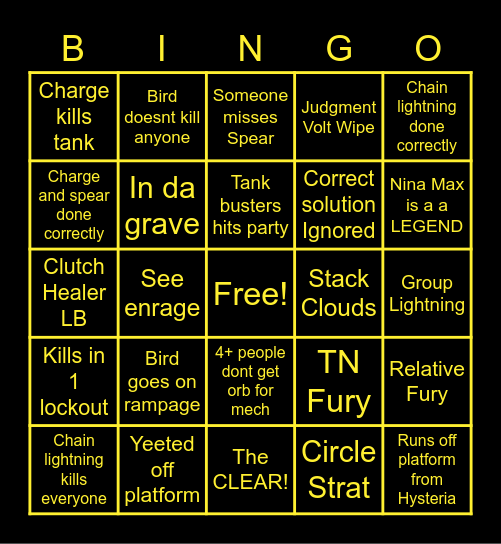 Ramuh Bingo Card