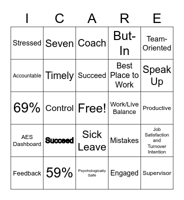 I.C.A.R.E. Bingo! Bingo Card