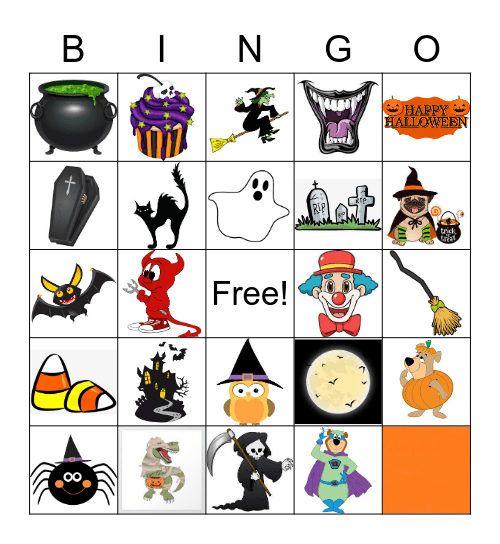 Halloween Candy Bar Bingo Card