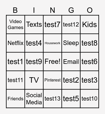 Time Management Bingo Card