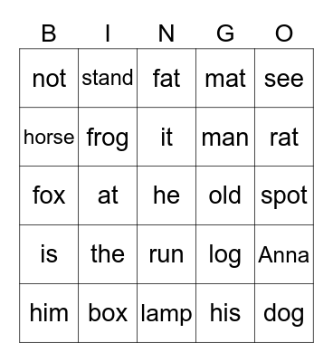 SIGHT WORDS Bingo Card