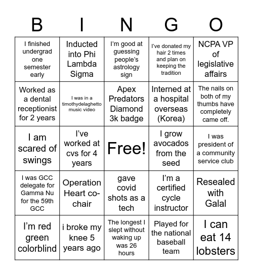 Pre-Rush #1: How I Met Your Brother Bingo Card