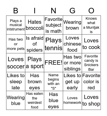 Take Our Daughters and Sons to Work Day Bingo Card