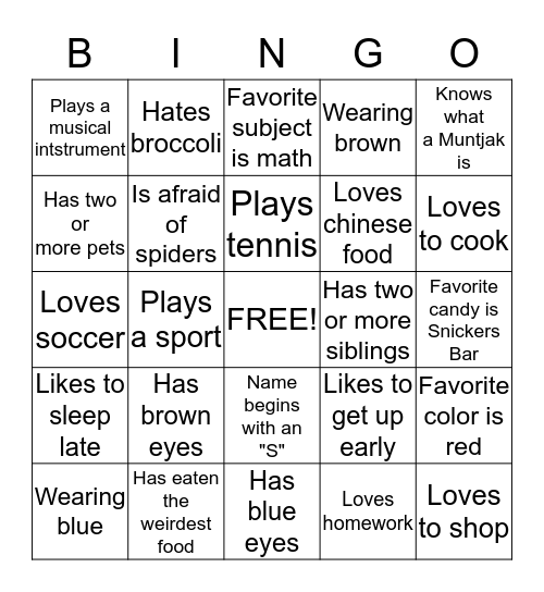 Take Our Daughters and Sons to Work Day Bingo Card