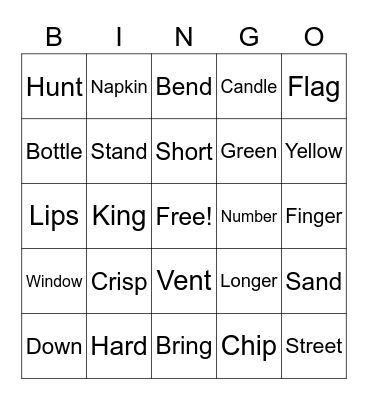 Blending Review Bingo Card