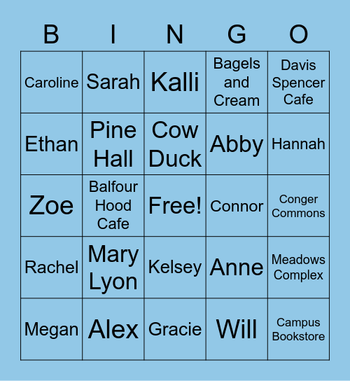 Wheaton College Bingo! Bingo Card