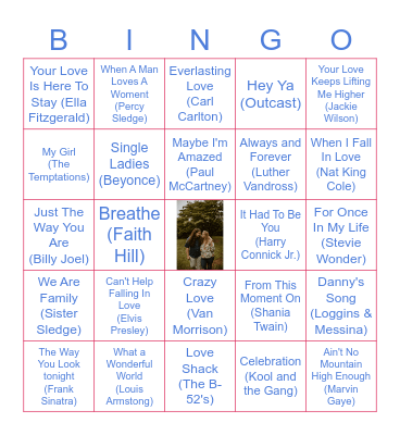 Wilson's Wedding Mix Bingo Card