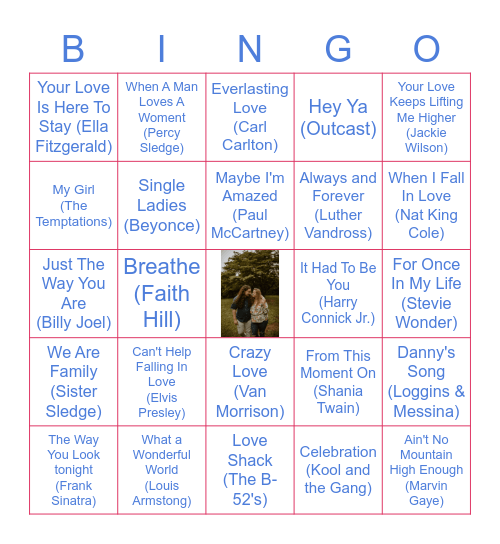 Wilson's Wedding Mix Bingo Card