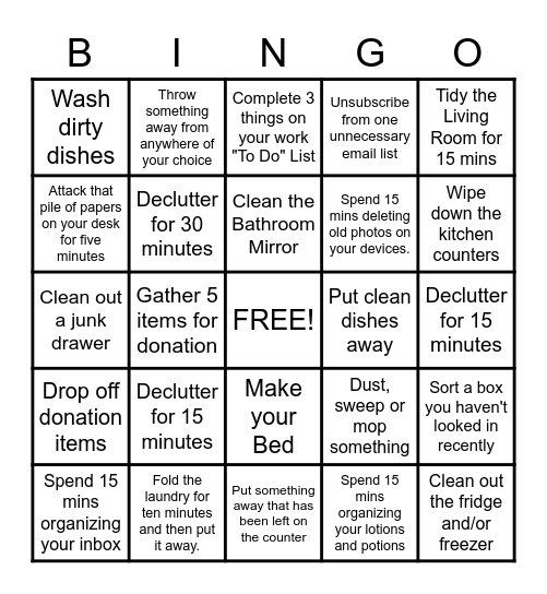 Wellness Challenge BINGO Card