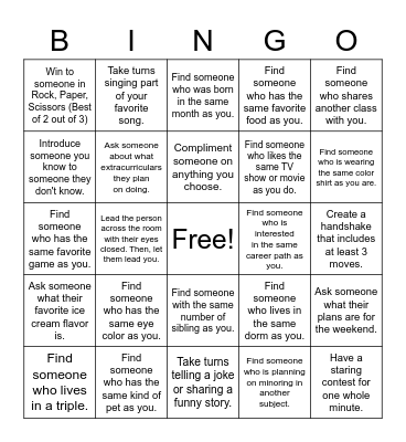 Colloquium Human Bingo! Bingo Card
