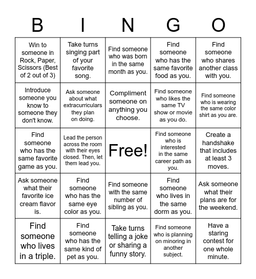 Colloquium Human Bingo! Bingo Card