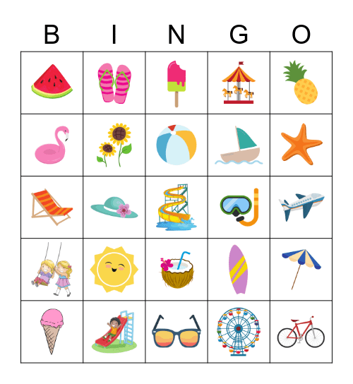 Summer Bingo Card