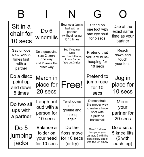 Ba-Da-Bingo Card