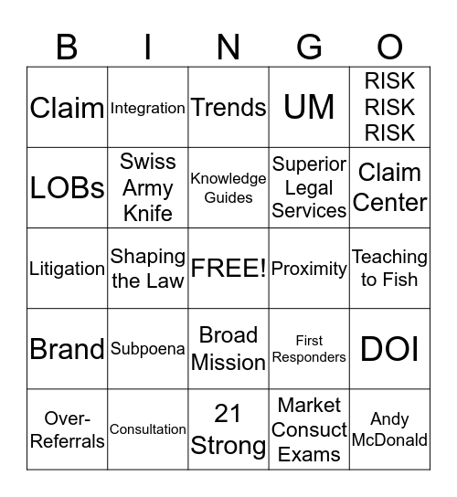 GC Bingo Card