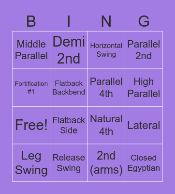 Horton Codified Technique Bingo Card