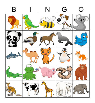 ANIMALS BINGO! Bingo Card