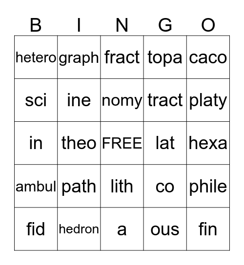 Stem List 9 Bingo Card