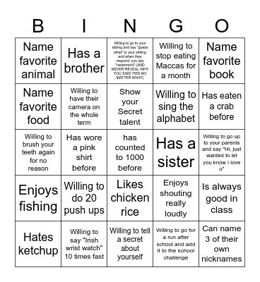 ICT Bingo Card
