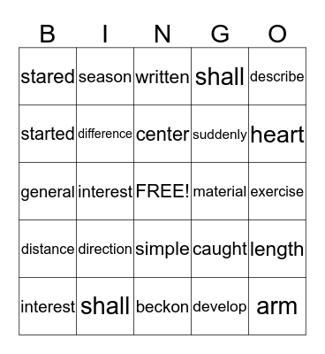 Amazon  Bingo Card