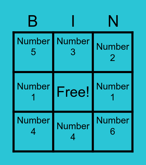 Grammar Bingo Card