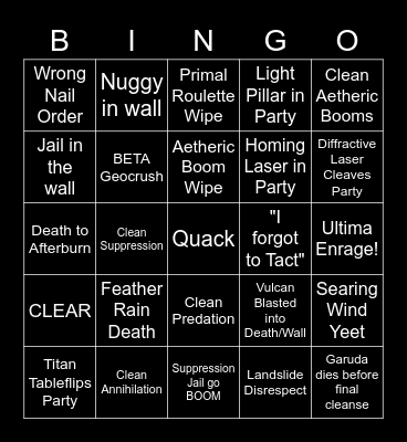 Nuggy UwU Bingo Card