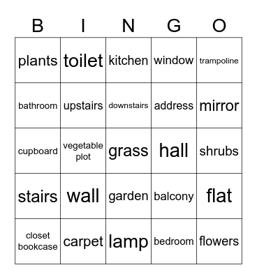 Bingo: My Home Bingo Card