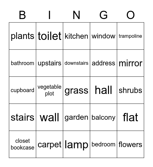 Bingo: My Home Bingo Card