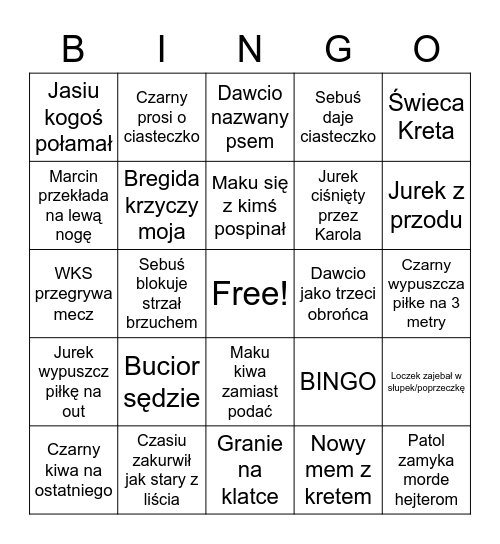 BINGO Z WKS Bingo Card