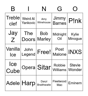 Musicology Bingo Card