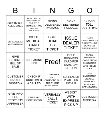 RECEPTION Bingo Card