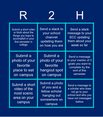 September Mini Challenge Bingo Card