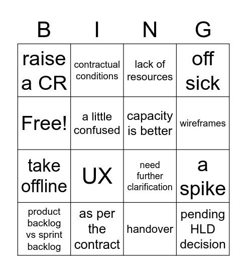 Thursday fun Bingo Card