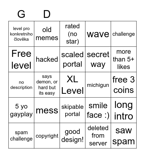 GD roullete! Bingo Card