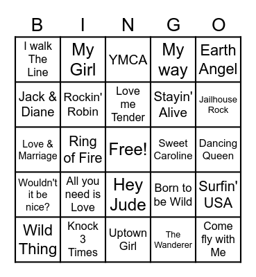 Music Bingo Card