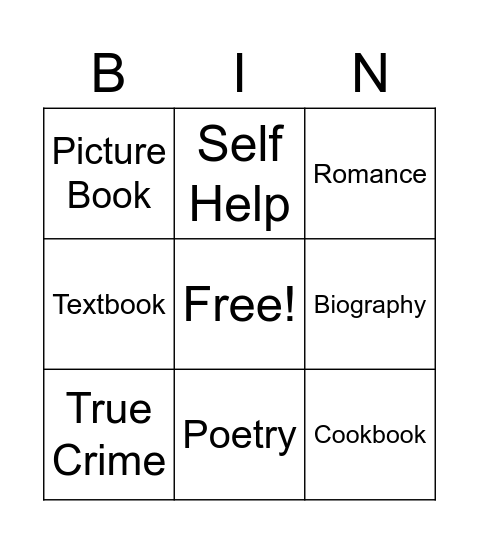Book Bingo Card