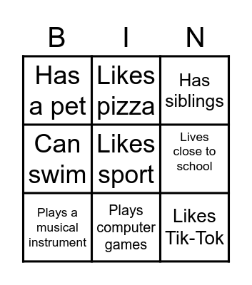 Make a friend! Bingo Card