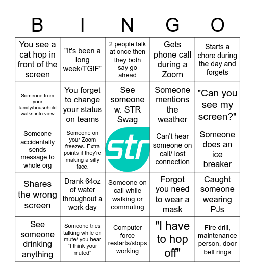 Work Day Bingo Card