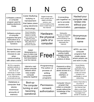 Digital Literacy BINGO Card