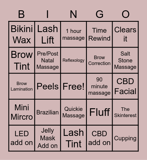 Skinterest Bingo Card